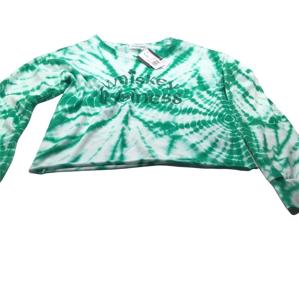 Grayson Threads Women's Small Long Sleeve Crop Top Whiskey Business New
